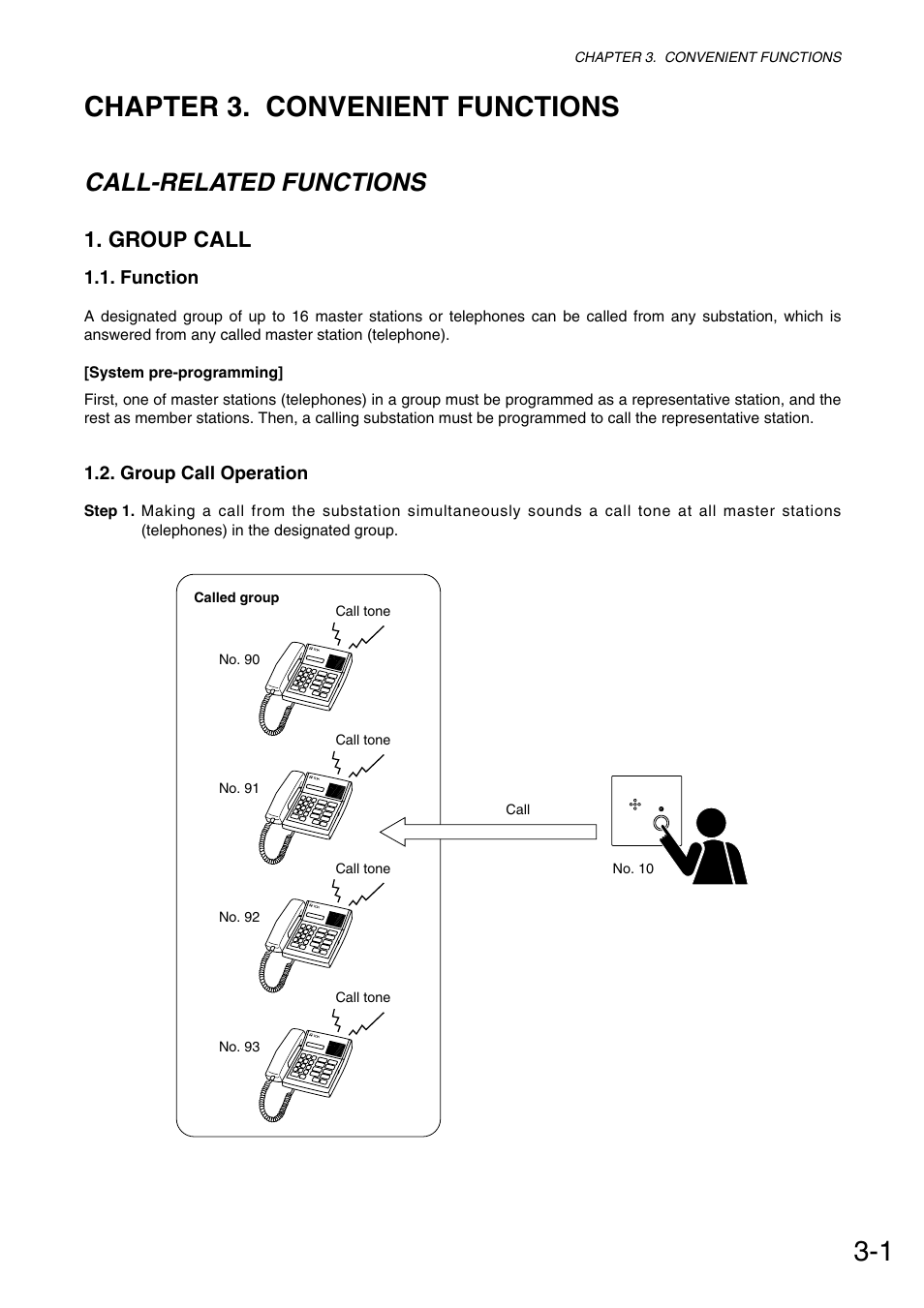 Chapter 3. convenient functions, Call-related functions, Group call | Toa VS-900 User Manual | Page 29 / 72