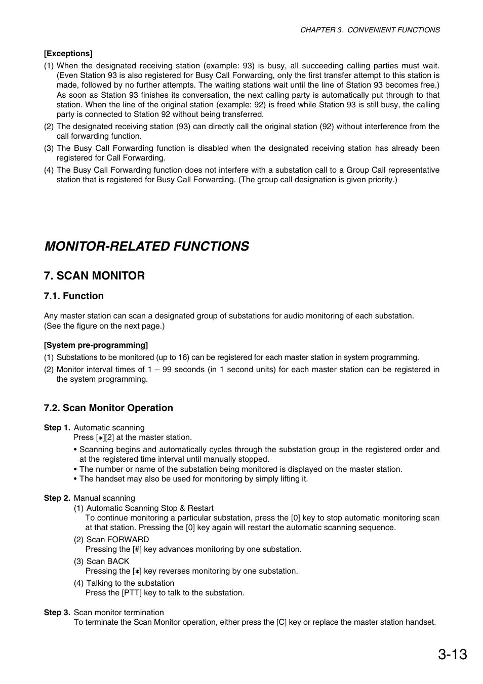 Monitor-related functions, Scan monitor | Toa VS-900 User Manual | Page 41 / 72