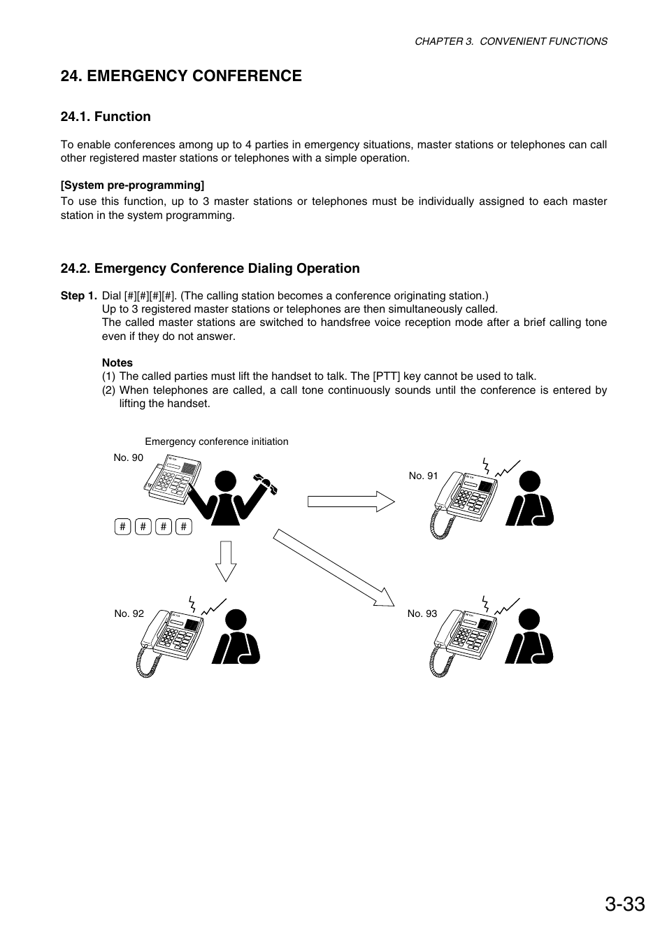 Emergency conference | Toa VS-900 User Manual | Page 61 / 72