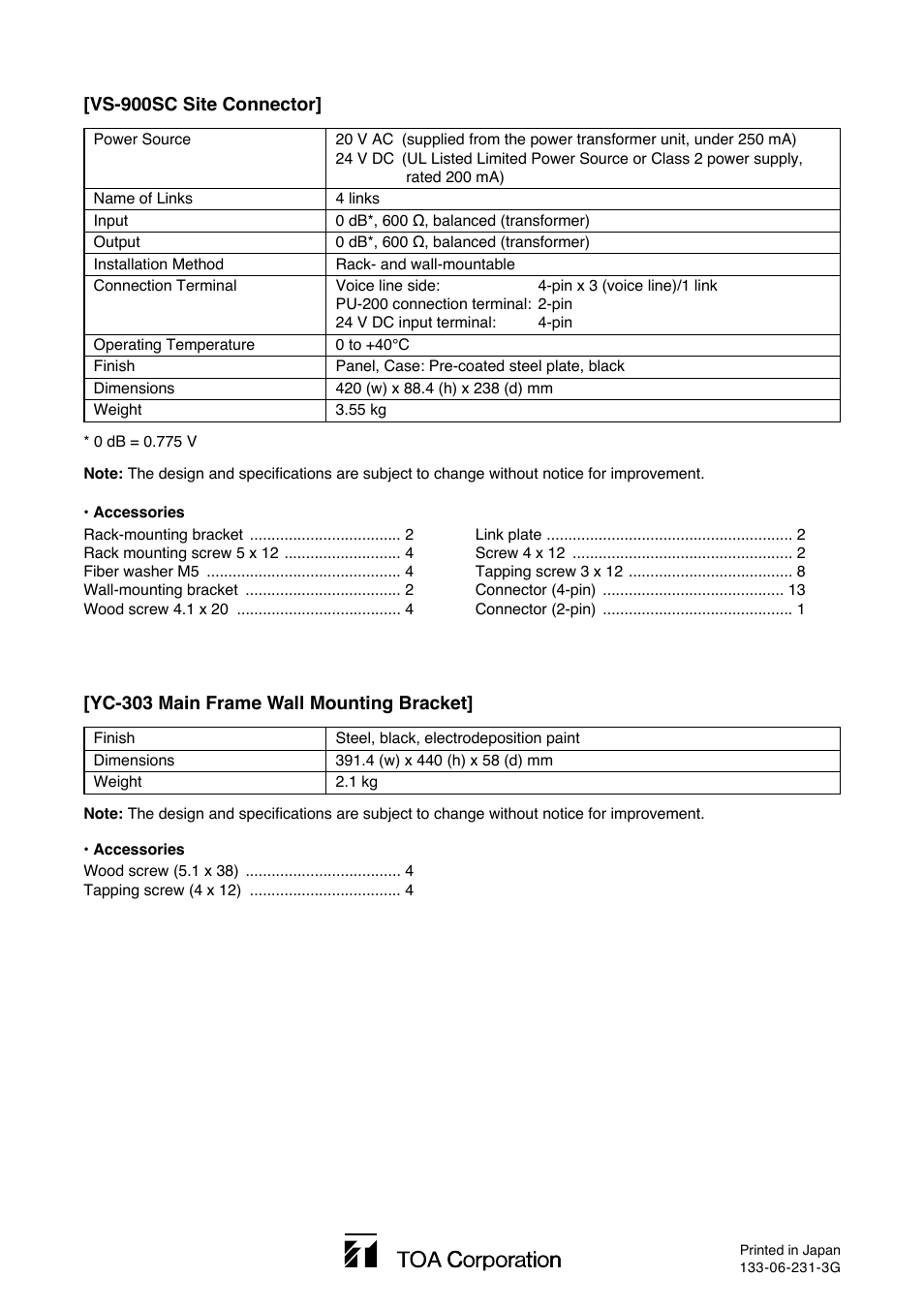 Toa VS-900 User Manual | Page 56 / 56