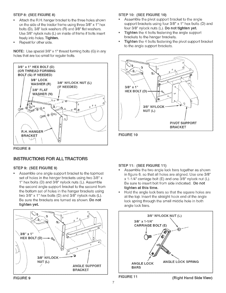 Instructions for all tractors | Craftsman 486.24441 User Manual | Page 7 / 20