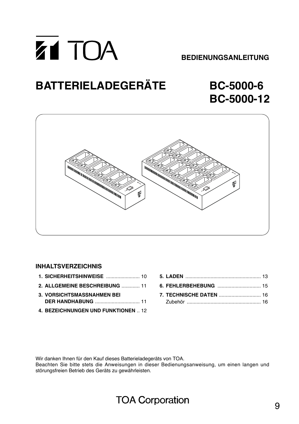 Toa BC-5000-12 User Manual | Page 9 / 44