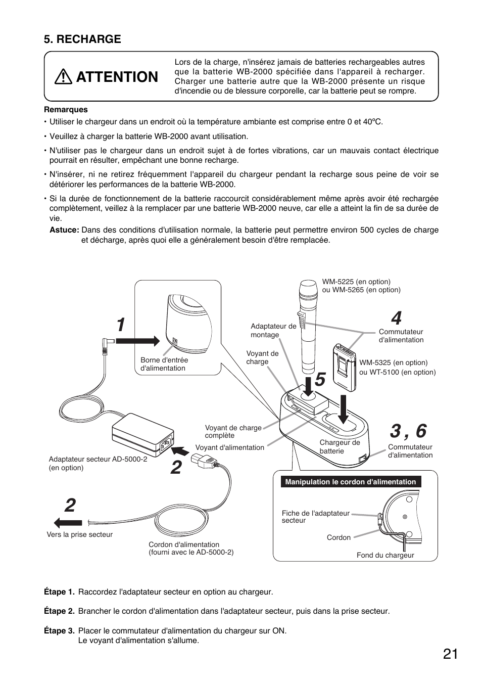 Attention | Toa BC-5000-2 User Manual | Page 21 / 44