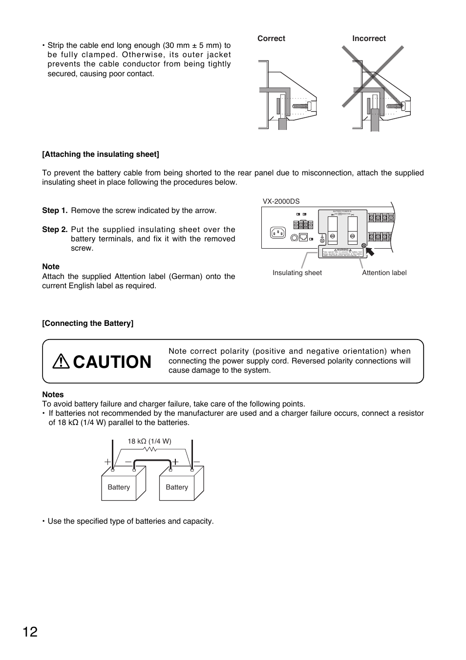Caution | Toa VX-200PS SA User Manual | Page 12 / 32