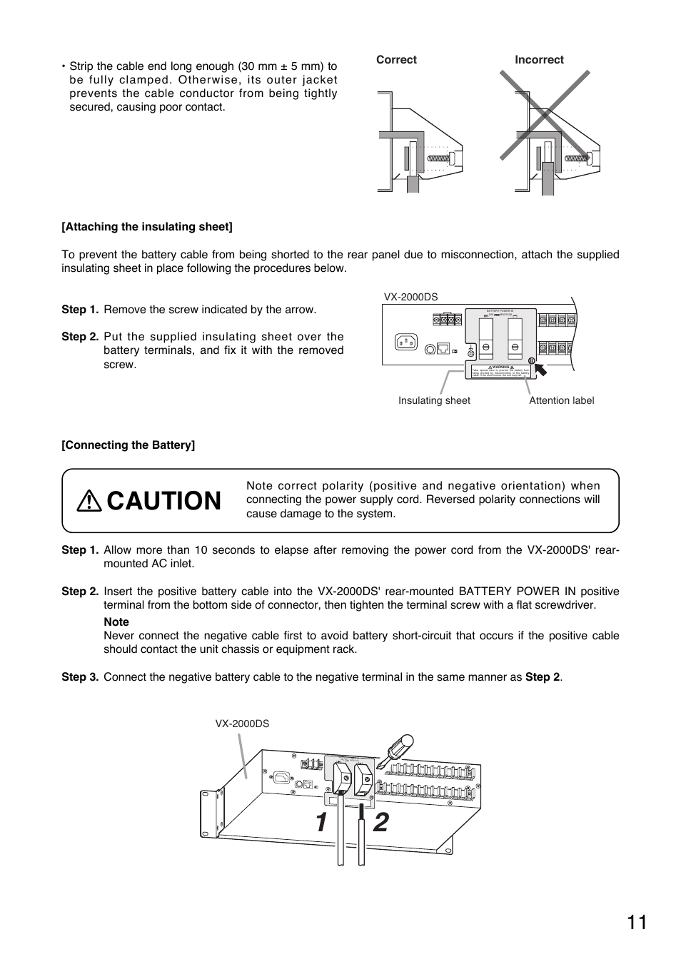 Caution | Toa VX-200PS ER User Manual | Page 11 / 28