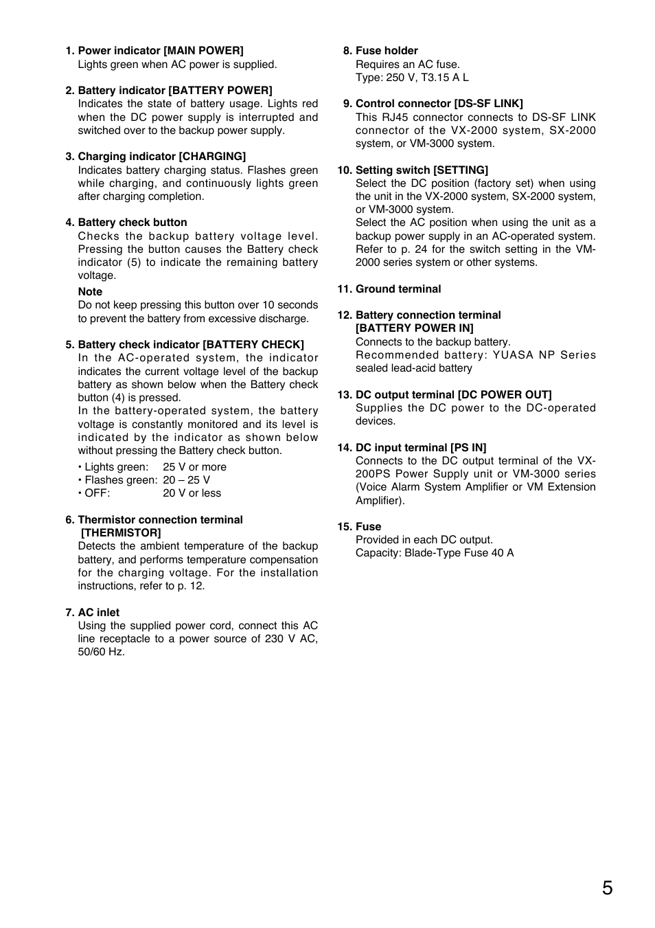 Toa VX-200PS ER User Manual | Page 5 / 28