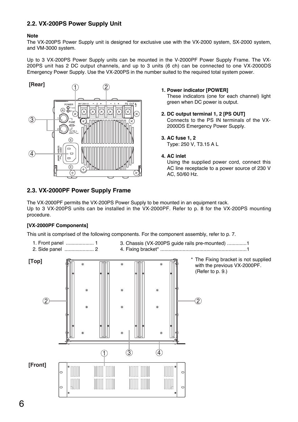 Toa VX-200PS ER User Manual | Page 6 / 28