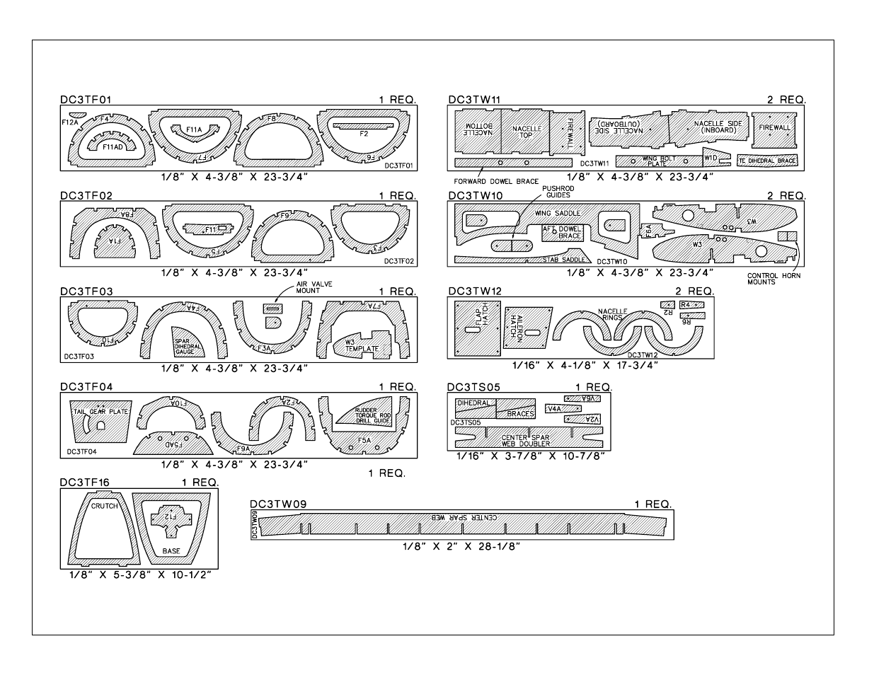 Die-cut patterns | Top Flite TOPA0500 User Manual | Page 6 / 68