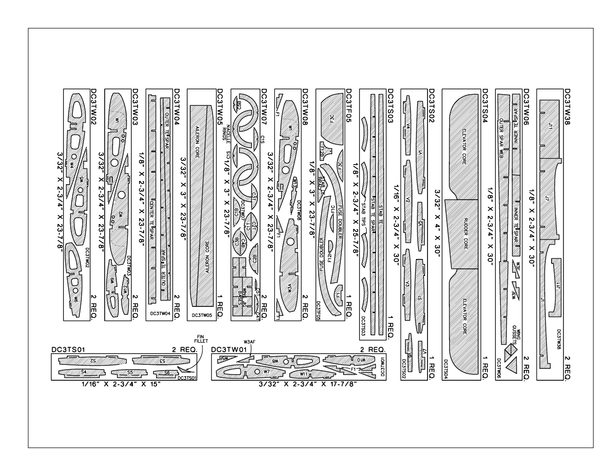 Die-cut patterns | Top Flite TOPA0500 User Manual | Page 7 / 68
