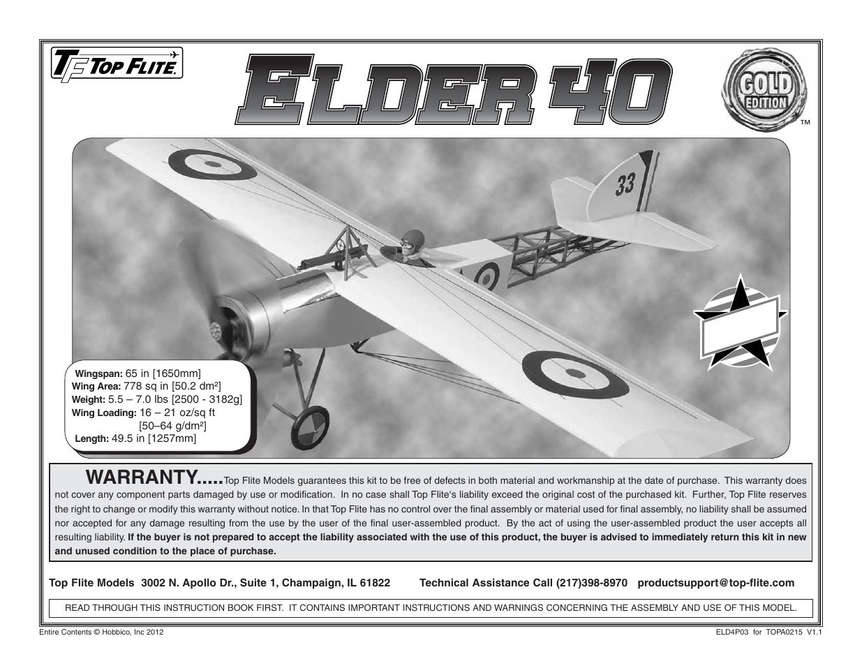 Top Flite TOPA0215 User Manual | 42 pages