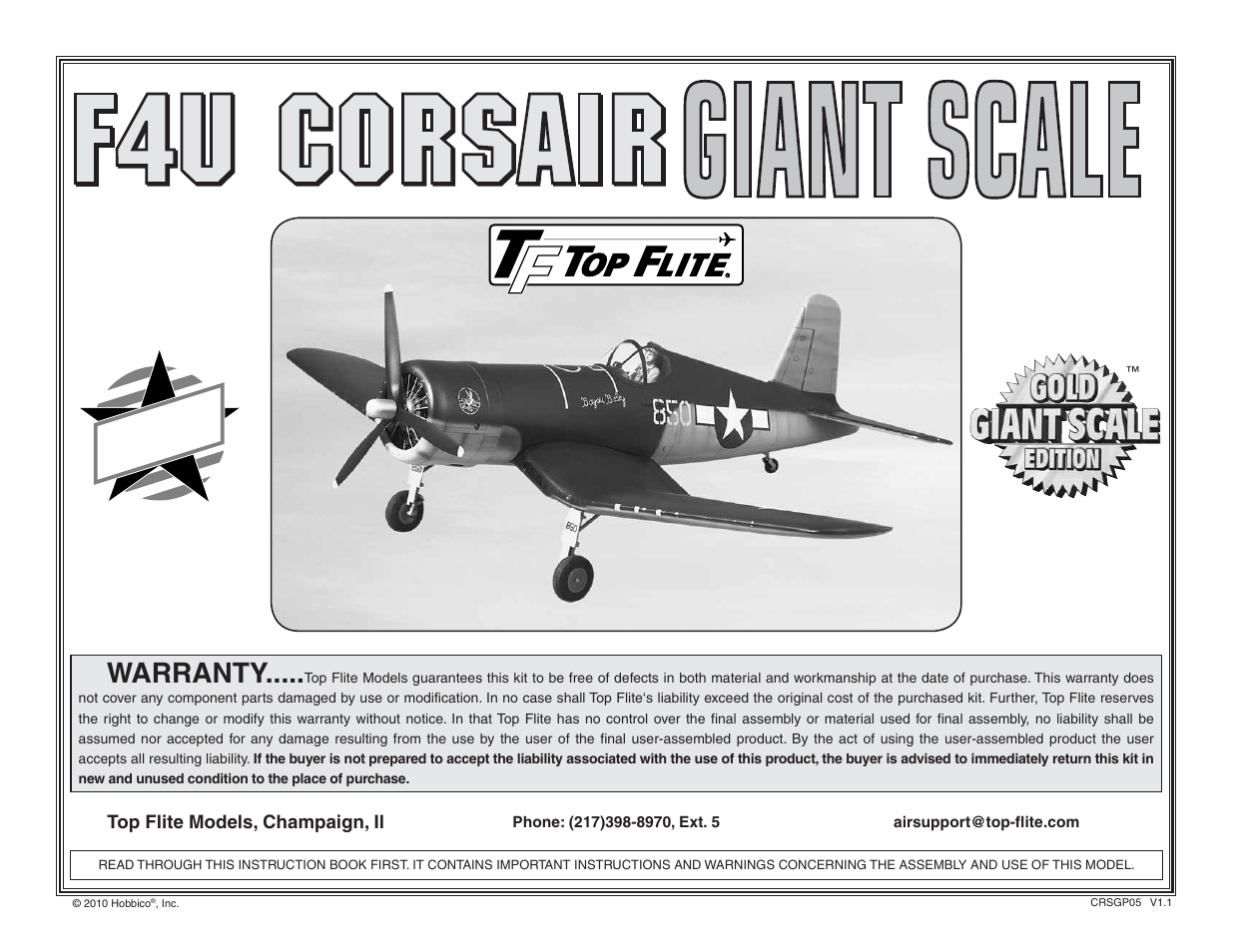 Top Flite TOPA0410 User Manual | 62 pages