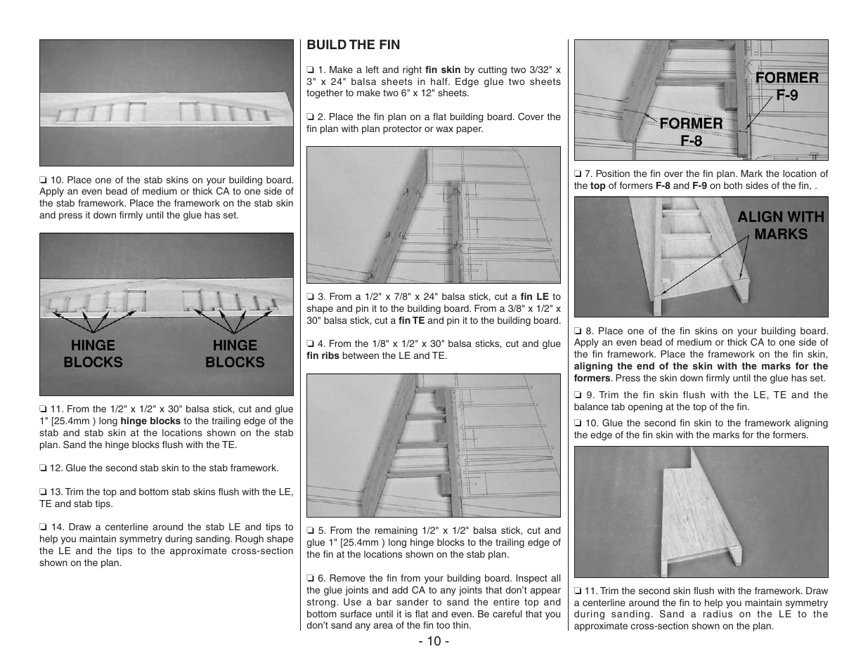 Build the fin | Top Flite TOPA0410 User Manual | Page 10 / 62