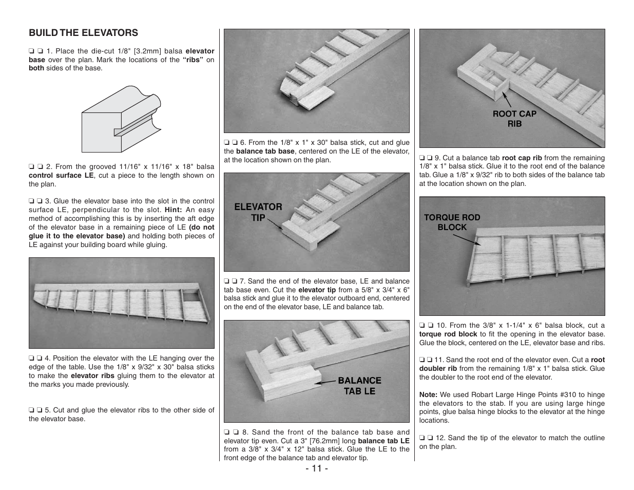 11 - build the elevators | Top Flite TOPA0410 User Manual | Page 11 / 62