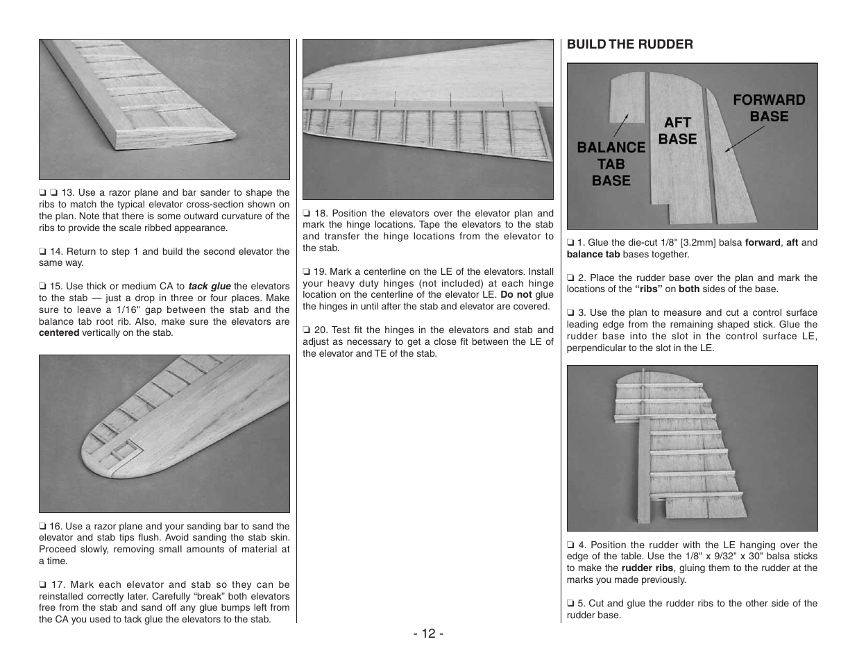 Build the rudder | Top Flite TOPA0410 User Manual | Page 12 / 62