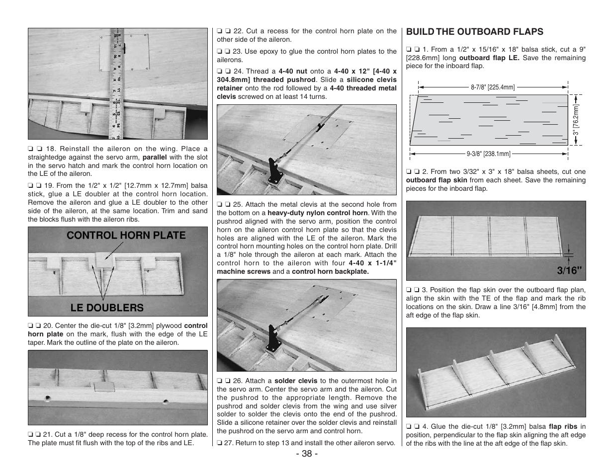 Build the outboard flaps | Top Flite TOPA0410 User Manual | Page 38 / 62