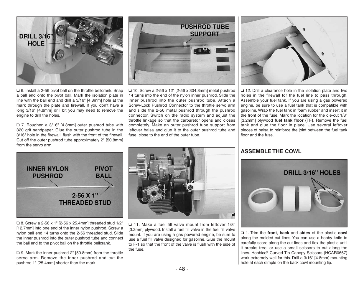 Assemble the cowl | Top Flite TOPA0410 User Manual | Page 48 / 62