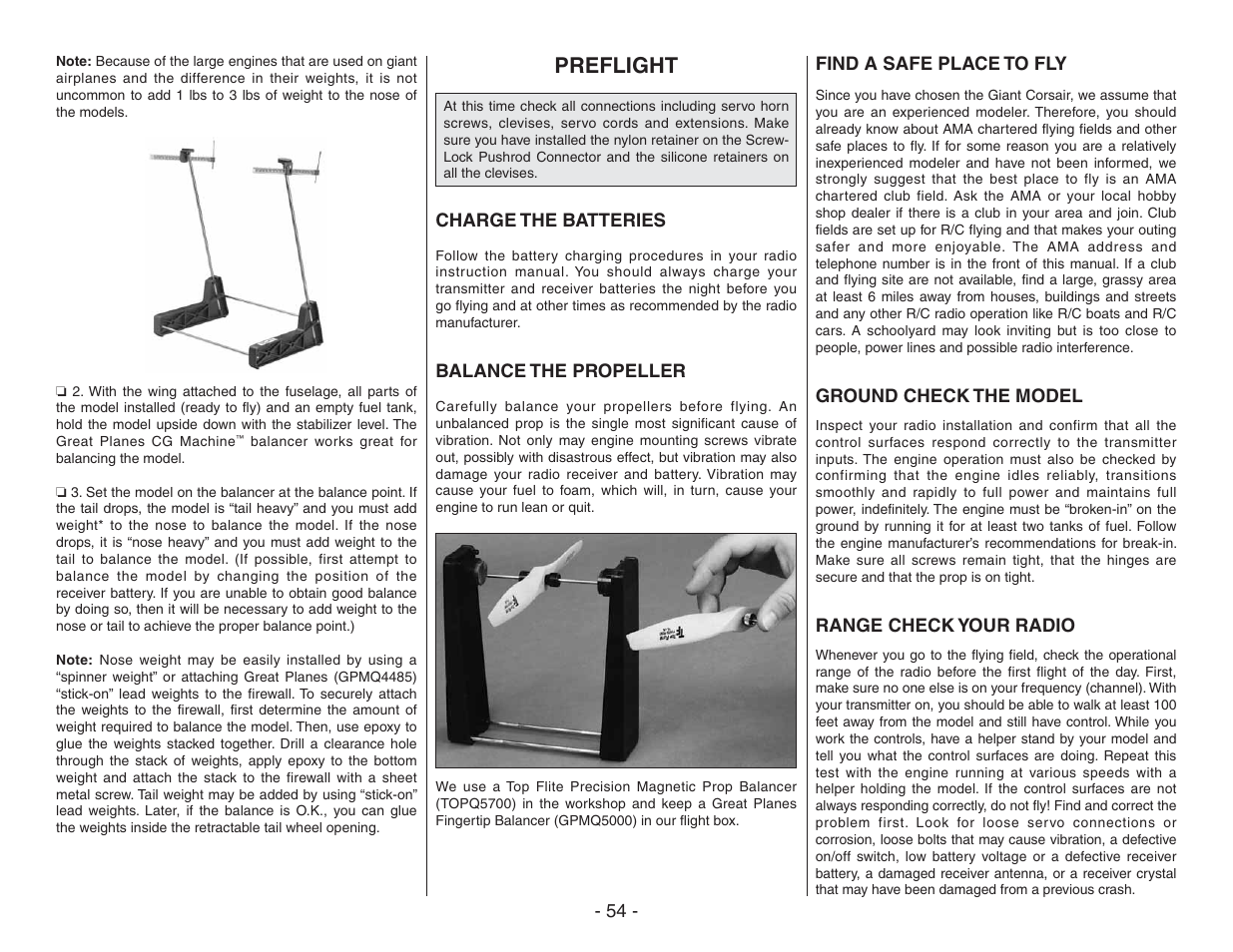 Preflight | Top Flite TOPA0410 User Manual | Page 54 / 62