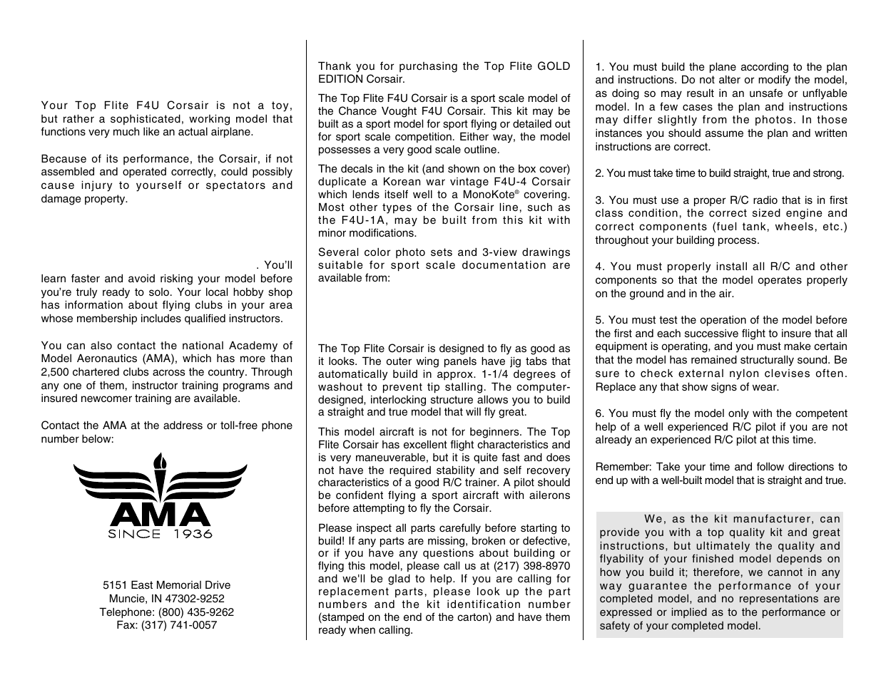 Top Flite TOPA0101 User Manual | Page 3 / 44