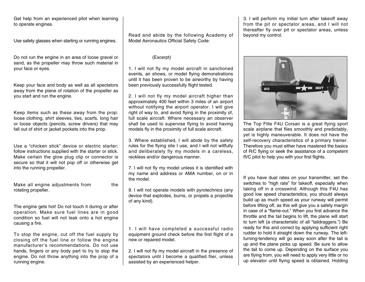 Ama safety code, Flying | Top Flite TOPA0101 User Manual | Page 42 / 44