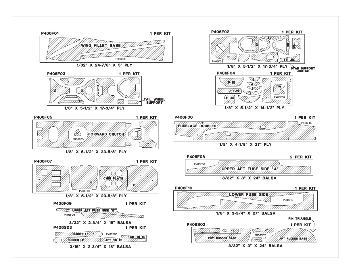 Die-cut patterns | Top Flite TOPA0120 User Manual | Page 4 / 56