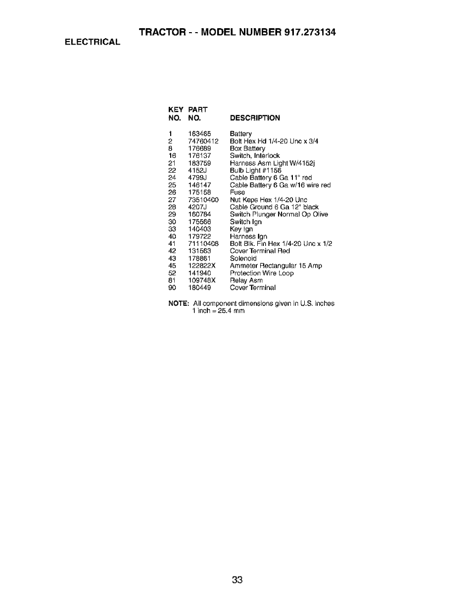 Electrical | Craftsman 917.273134 User Manual | Page 33 / 60