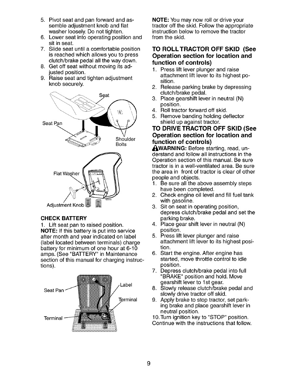 Check battery | Craftsman 917.273134 User Manual | Page 9 / 60