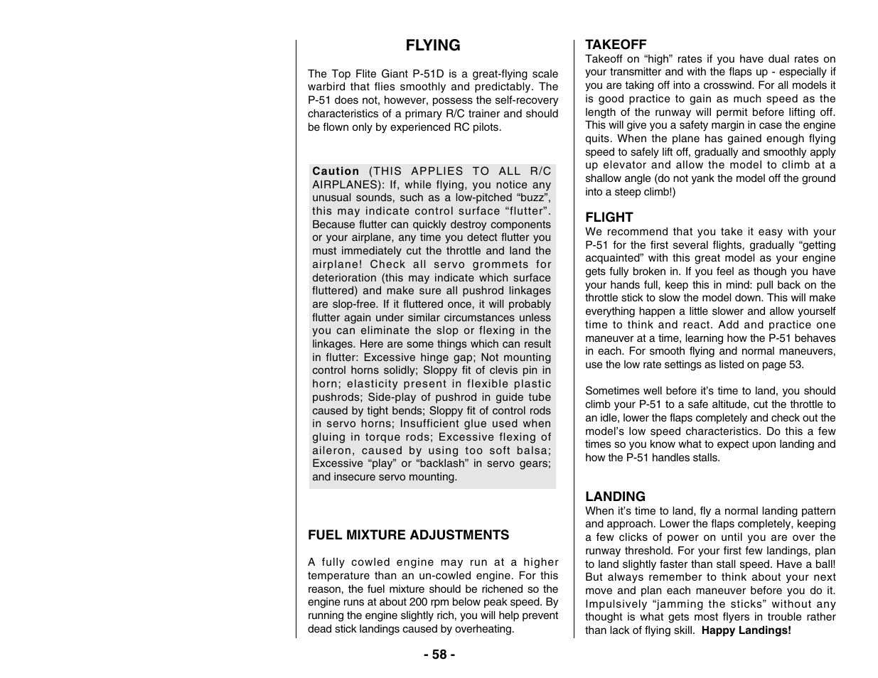 Top Flite TOPA0400 User Manual | Page 58 / 60