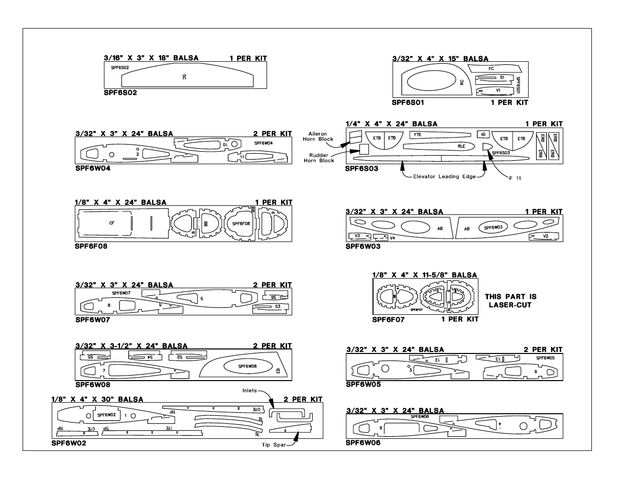 Die-cut patterns | Top Flite TOPA0140 User Manual | Page 8 / 64