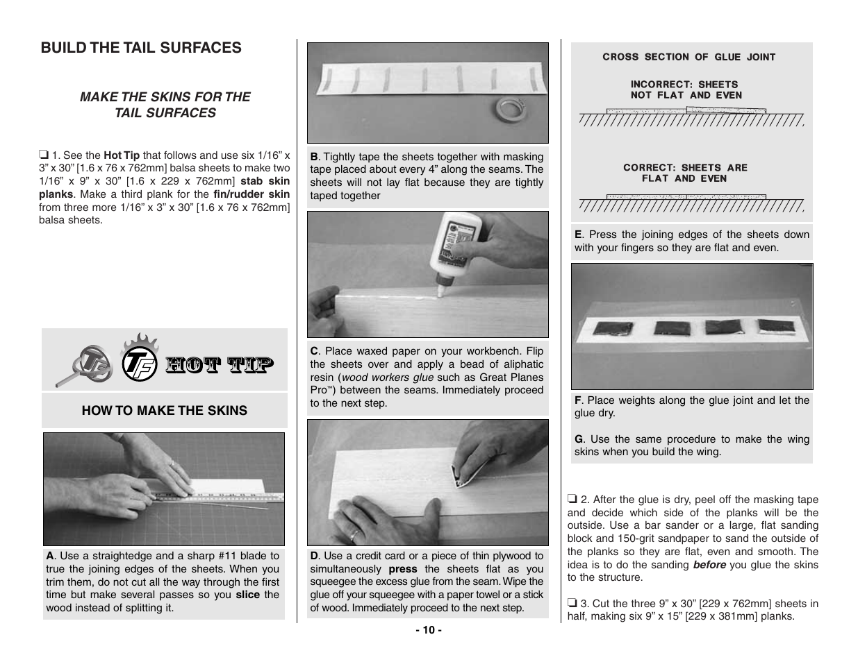 Build the tail surfaces | Top Flite TOPA0160 User Manual | Page 10 / 66