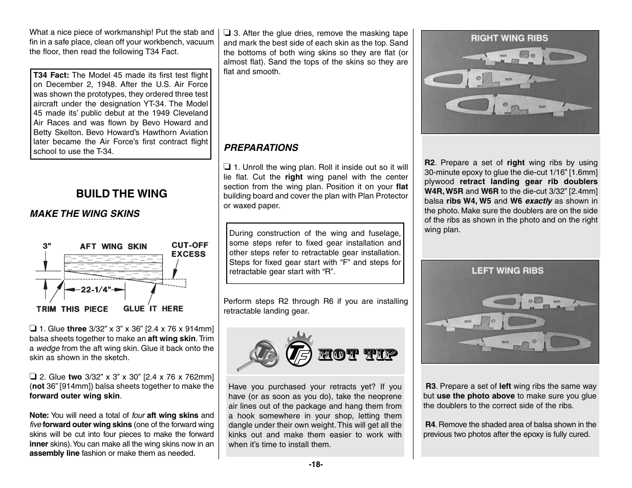 Build the wing | Top Flite TOPA0160 User Manual | Page 18 / 66