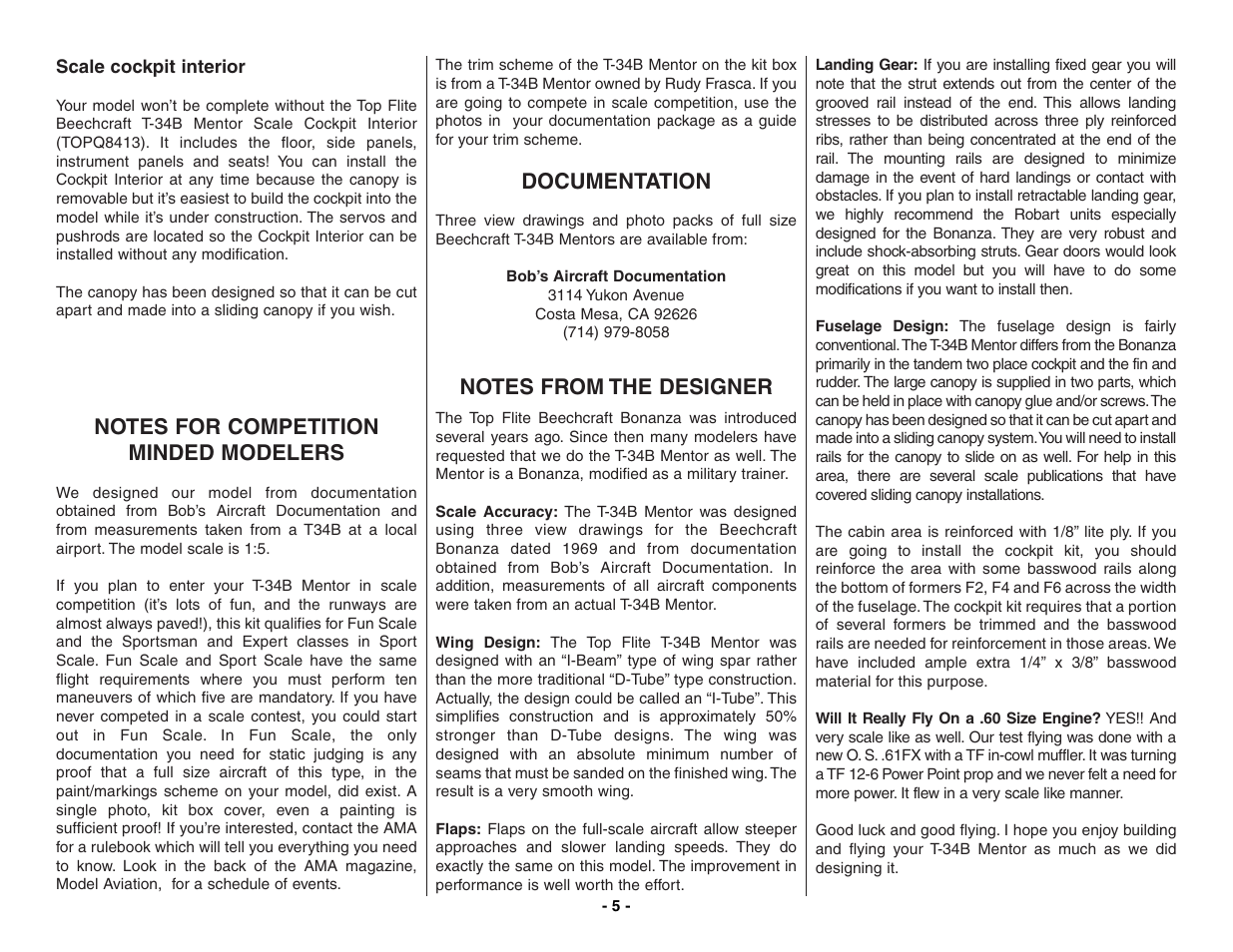 Top Flite TOPA0160 User Manual | Page 5 / 66