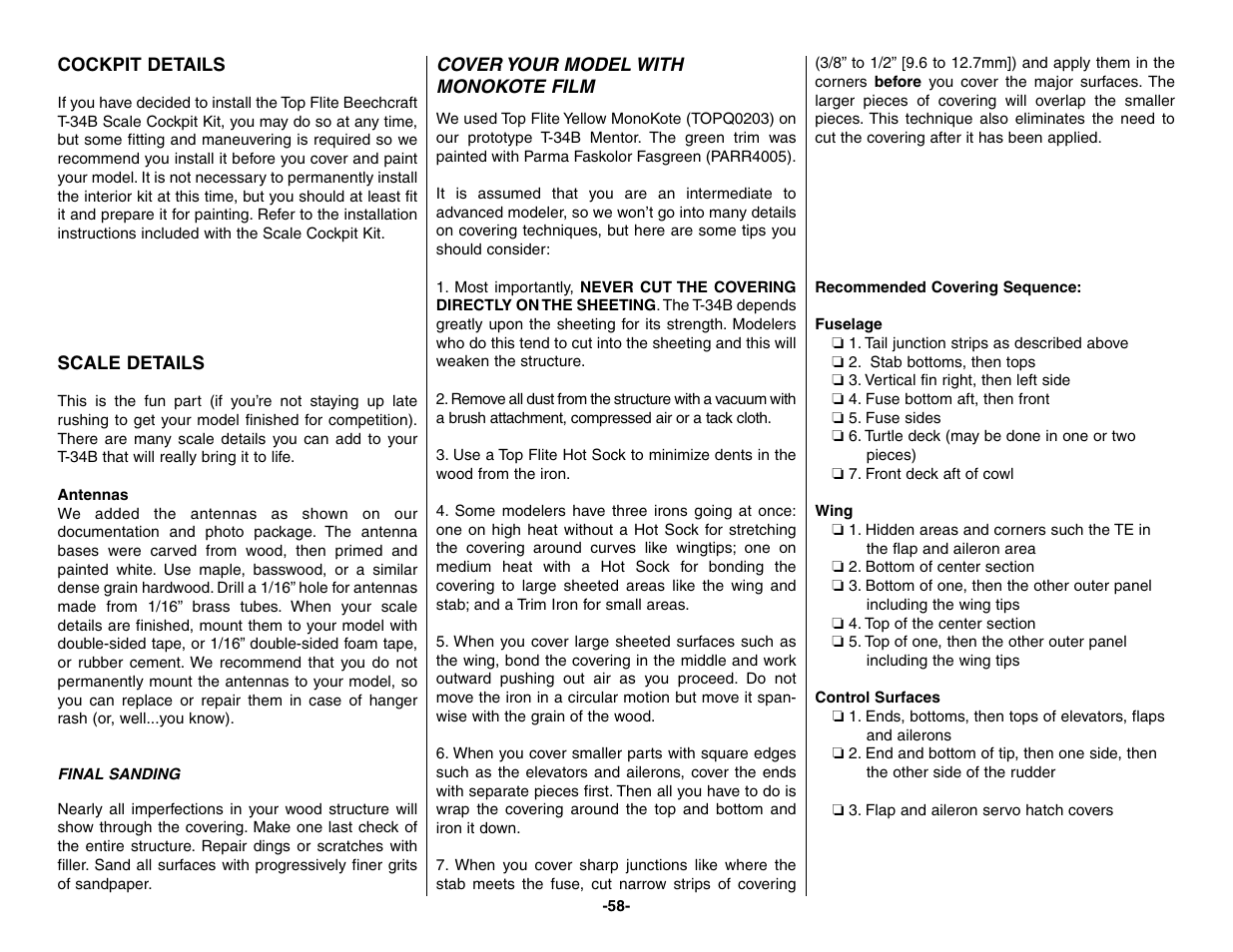 Top Flite TOPA0160 User Manual | Page 58 / 66
