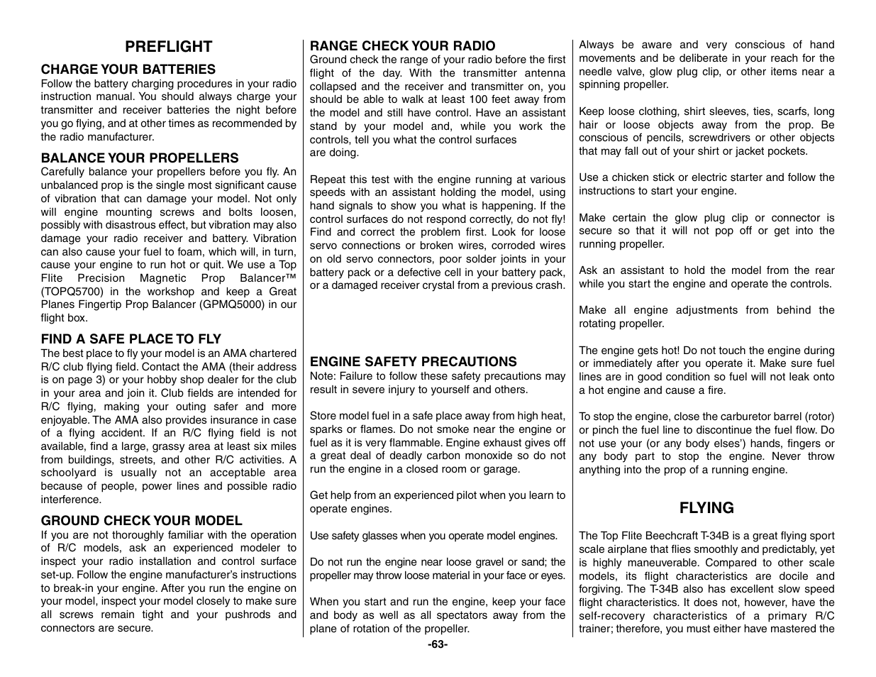 Top Flite TOPA0160 User Manual | Page 63 / 66