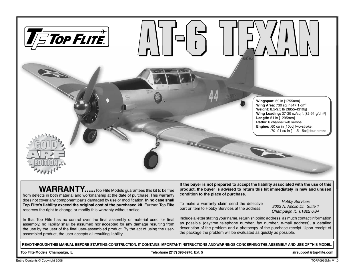 Top Flite TOPA0965 User Manual | 32 pages
