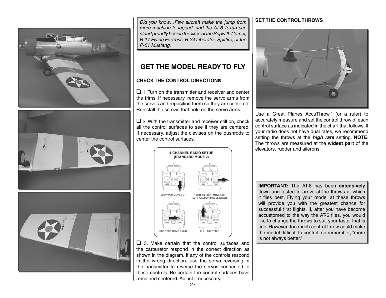 Get the model ready to fly | Top Flite TOPA0965 User Manual | Page 27 / 32