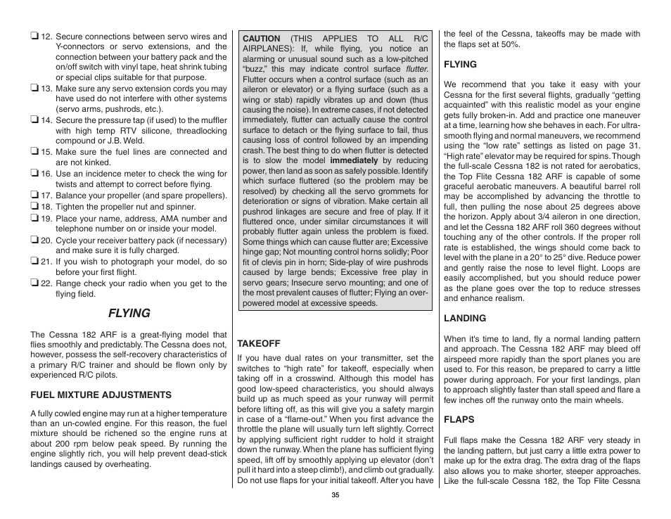 Top Flite TOPA0906 User Manual | Page 35 / 36