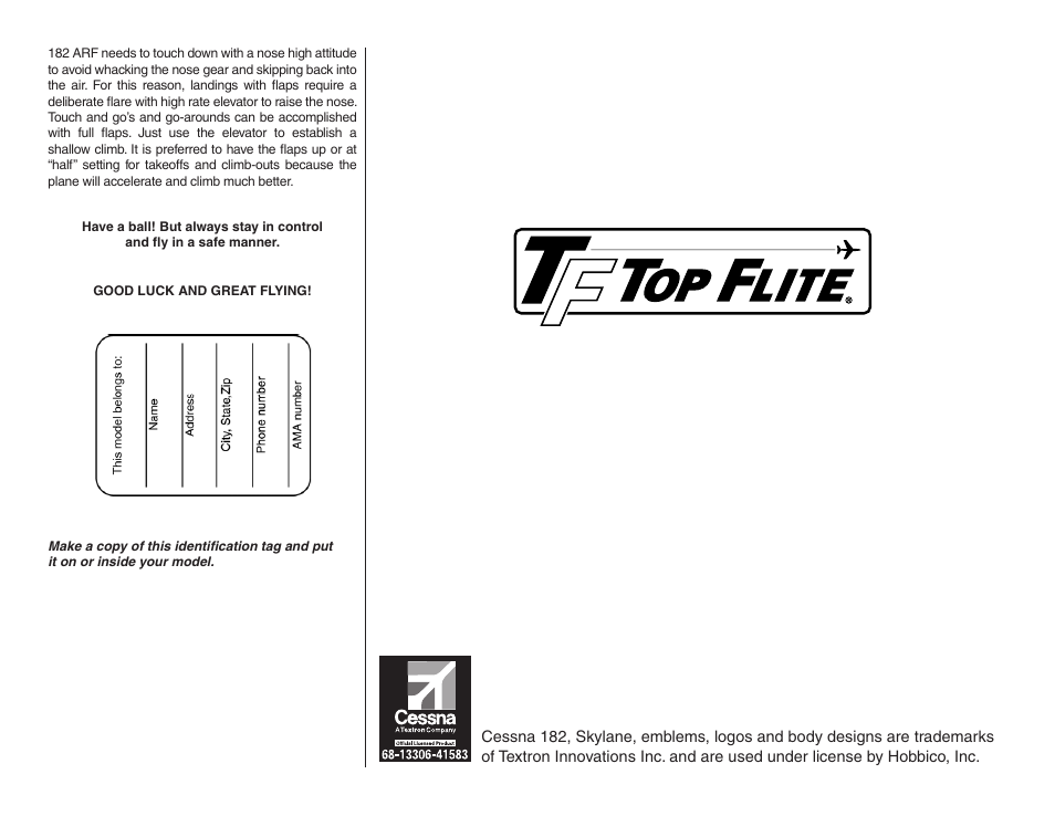 Top Flite TOPA0906 User Manual | Page 36 / 36