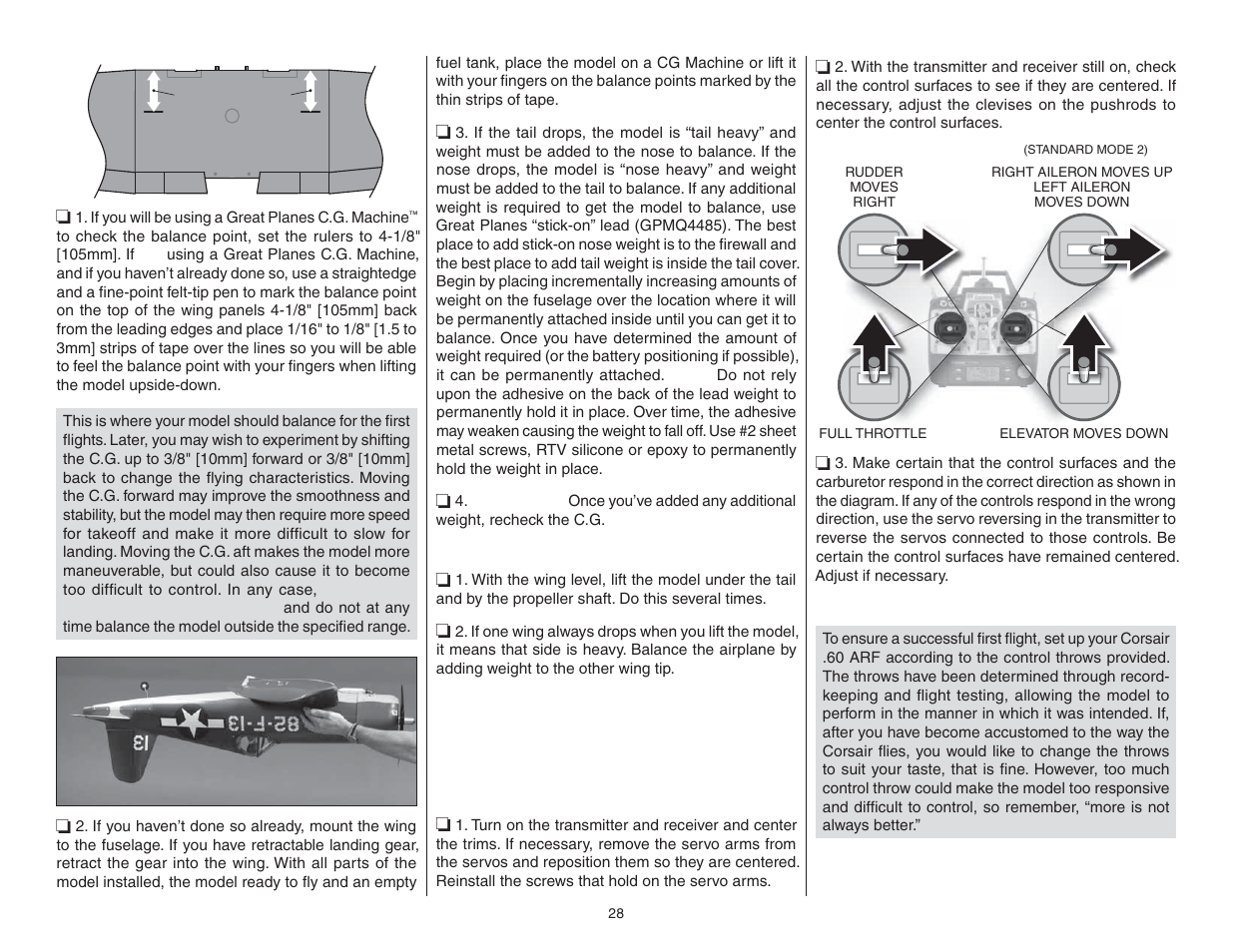 Preflight | Top Flite TOPA0951 User Manual | Page 28 / 36