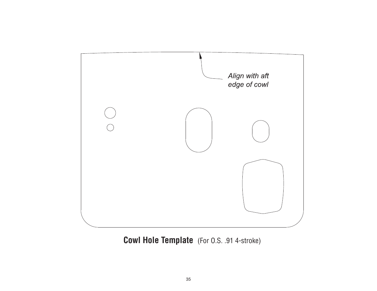 Cowl hole template | Top Flite TOPA0951 User Manual | Page 35 / 36