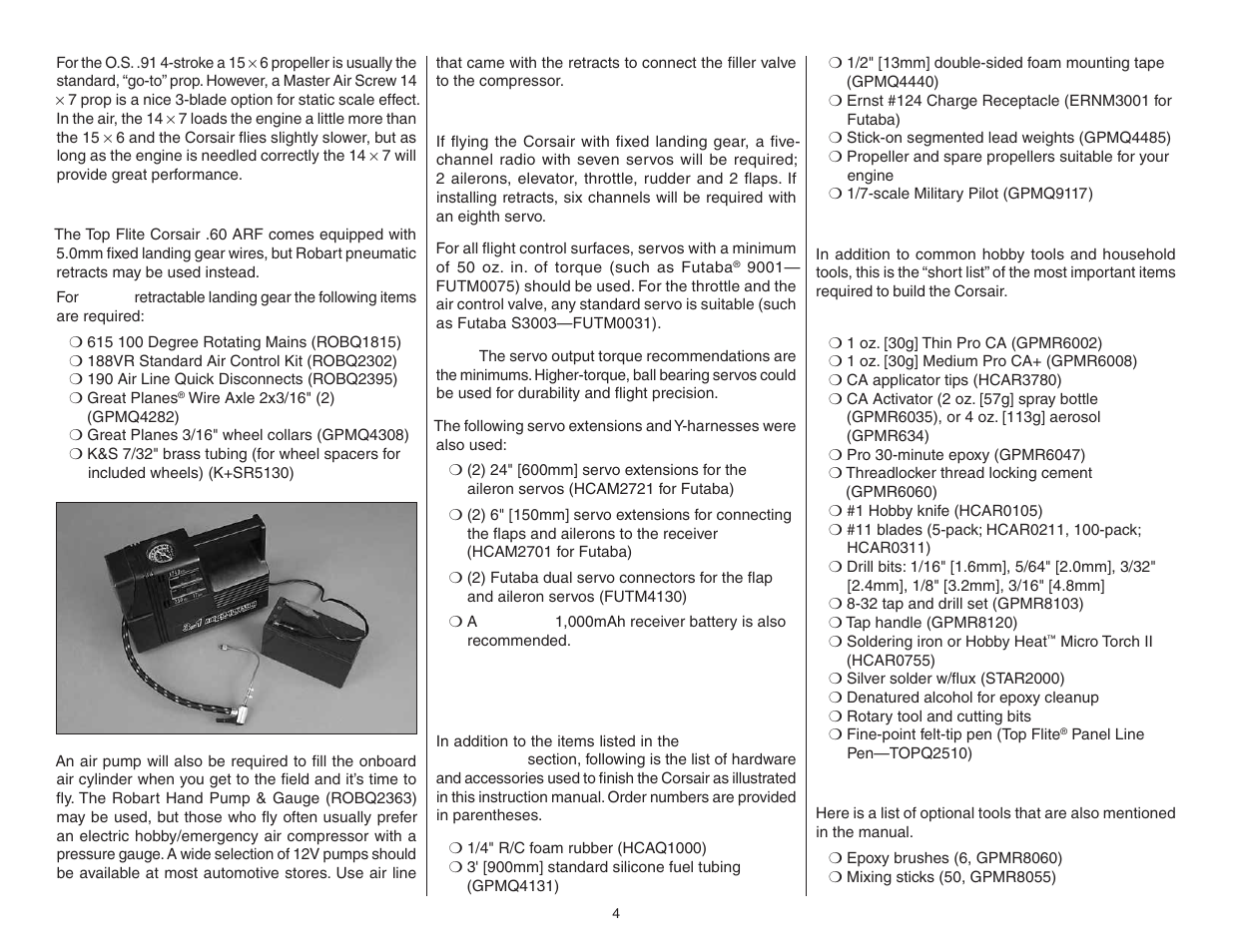 Additional items required | Top Flite TOPA0951 User Manual | Page 4 / 36
