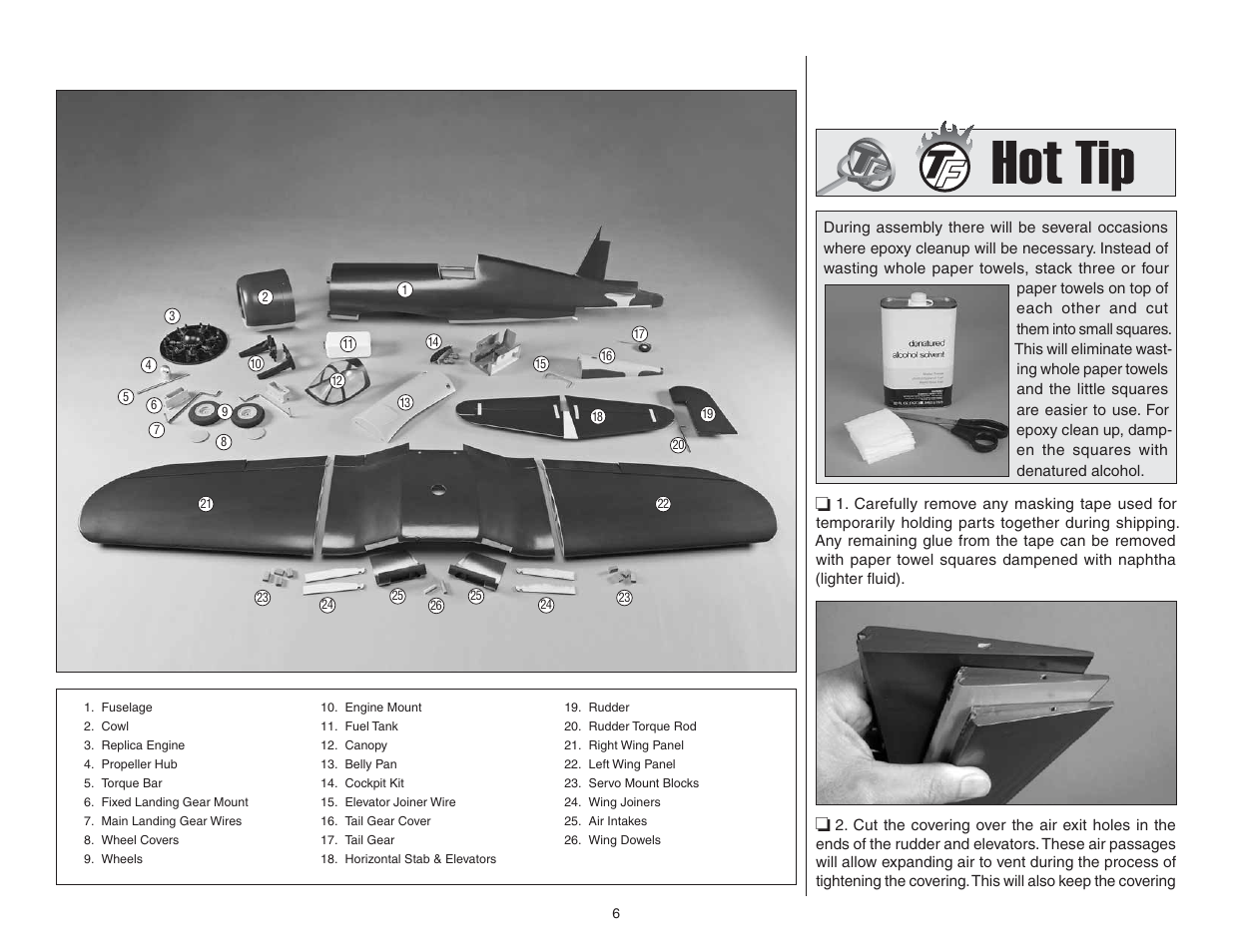 Preparation, Kit contents | Top Flite TOPA0951 User Manual | Page 6 / 36