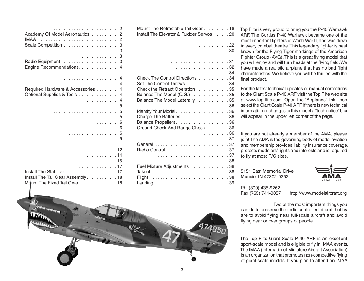 Top Flite TOPA0705 User Manual | Page 2 / 40