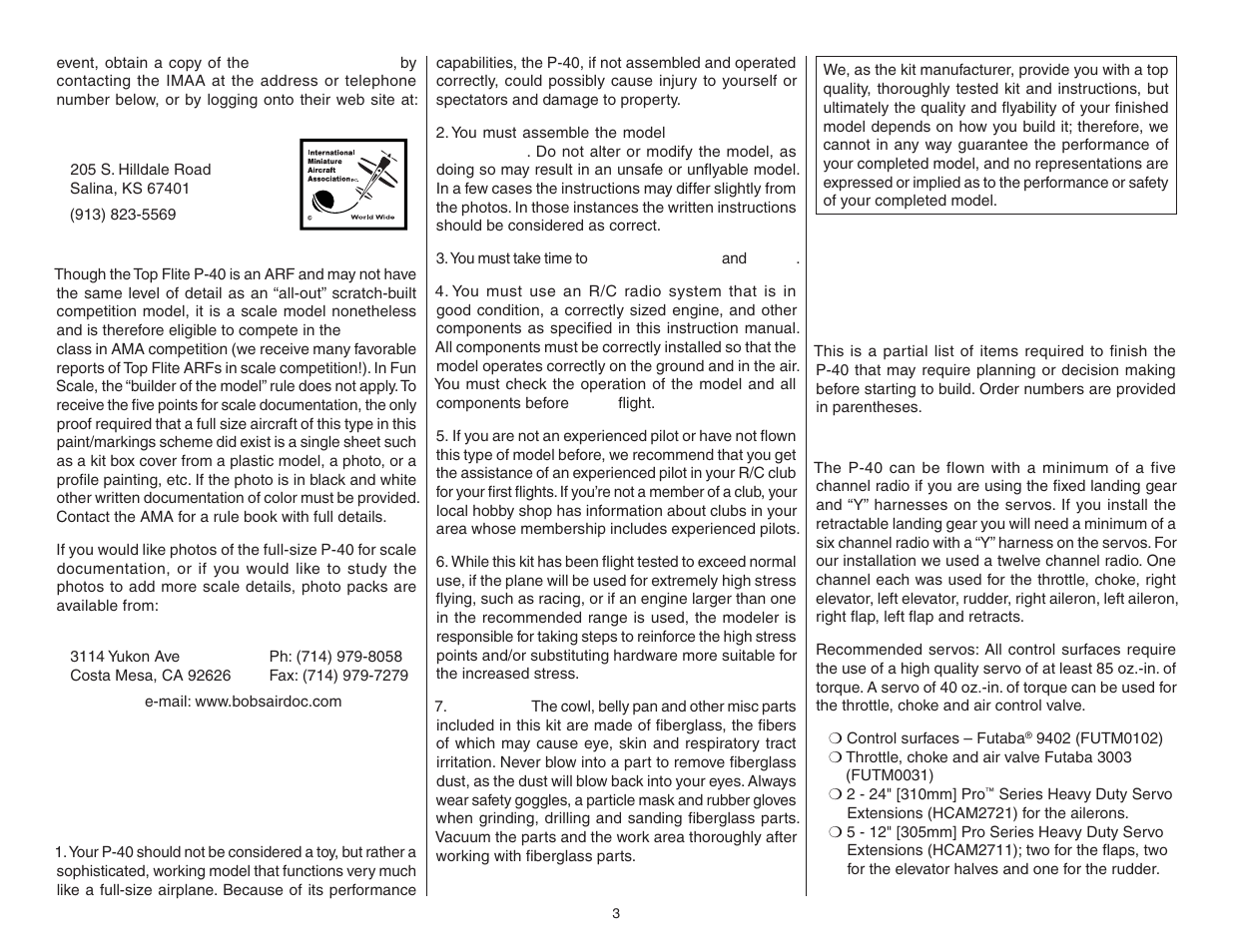 Decisions you must make | Top Flite TOPA0705 User Manual | Page 3 / 40
