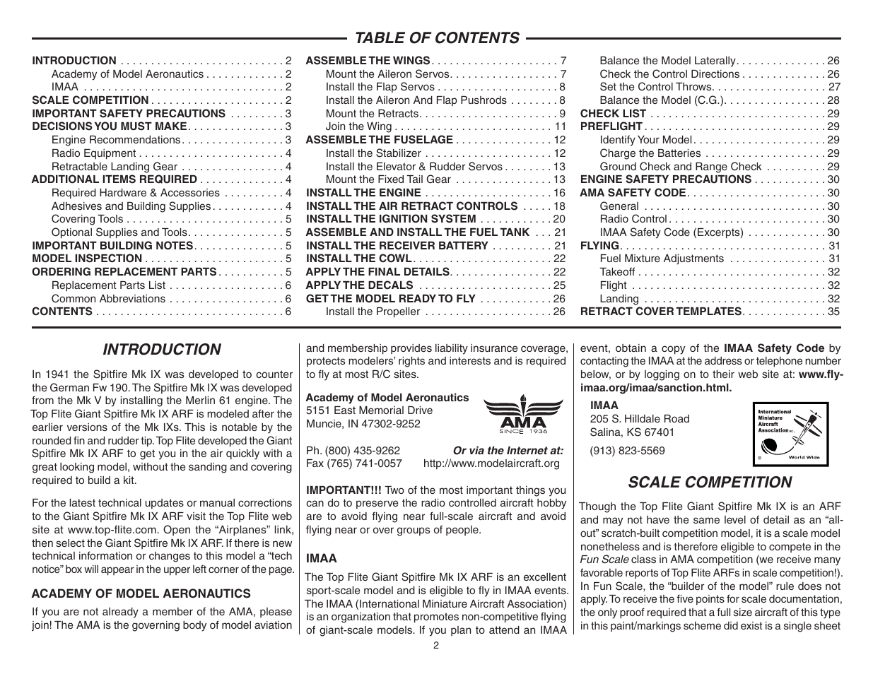 Top Flite TOPA0708 User Manual | Page 2 / 36