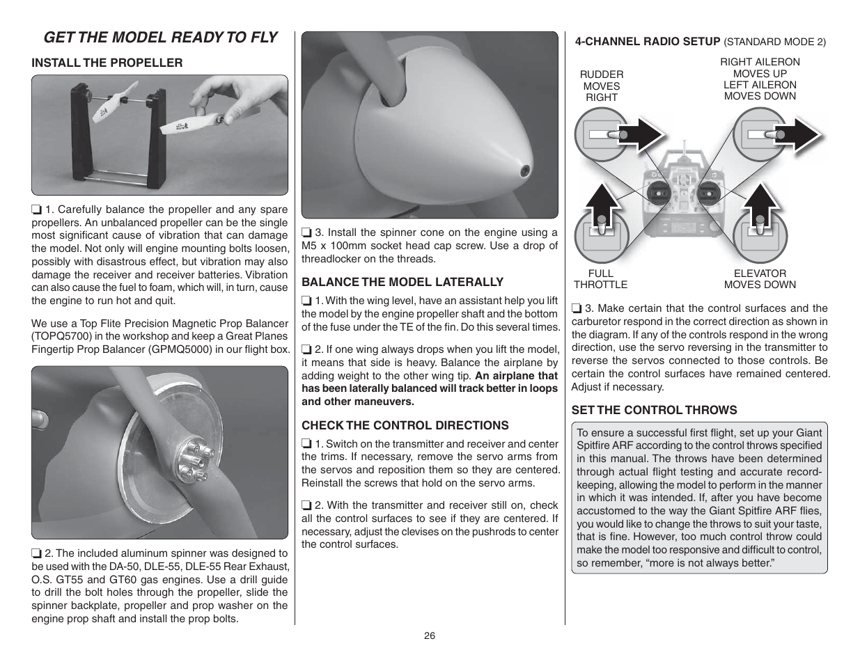 Get the model ready to fly | Top Flite TOPA0708 User Manual | Page 26 / 36