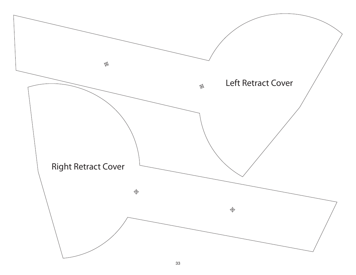 Left retract cover right retract cover | Top Flite TOPA0708 User Manual | Page 33 / 36