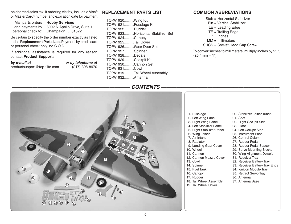 Top Flite TOPA0708 User Manual | Page 6 / 36