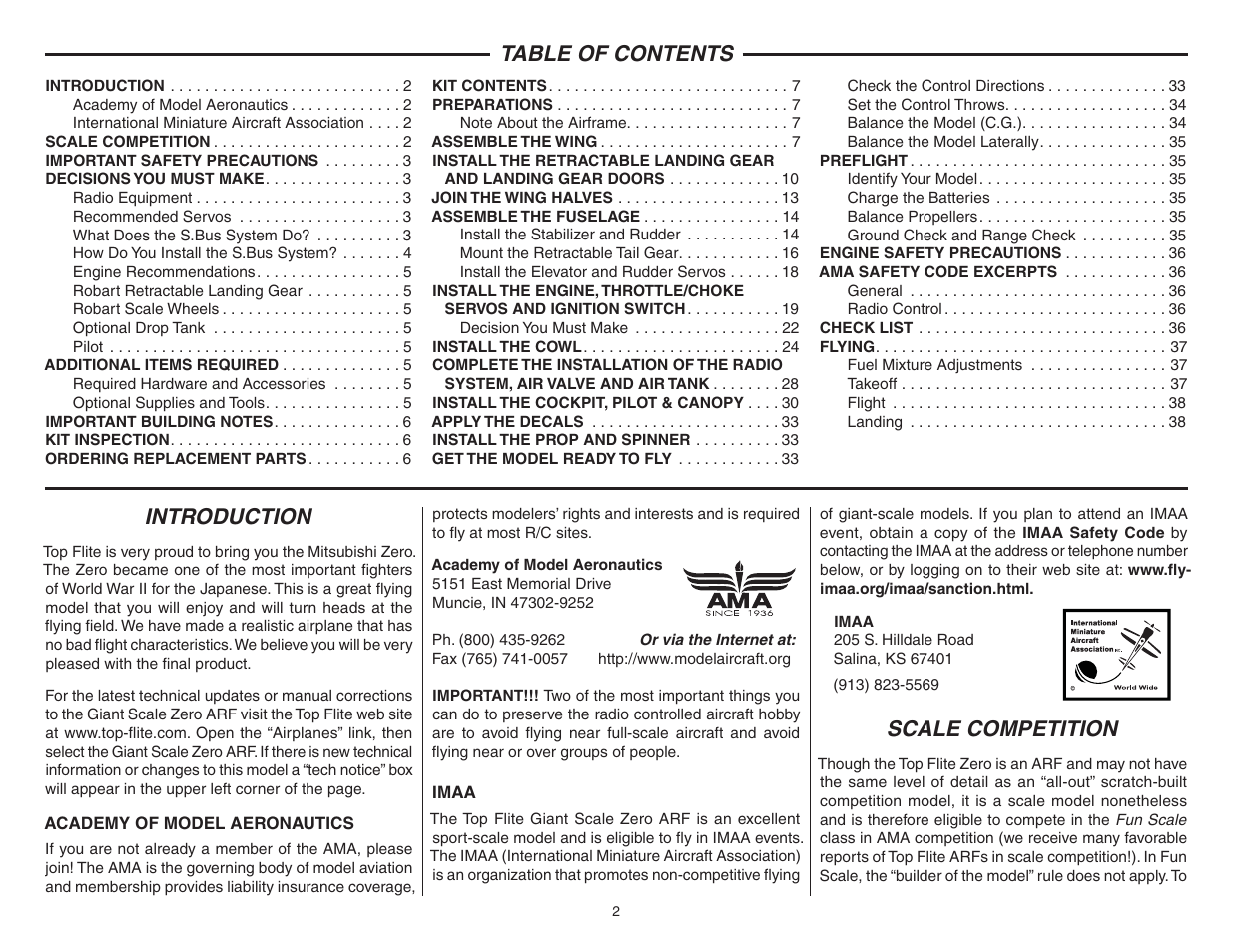 Top Flite TOPA0712 User Manual | Page 2 / 40