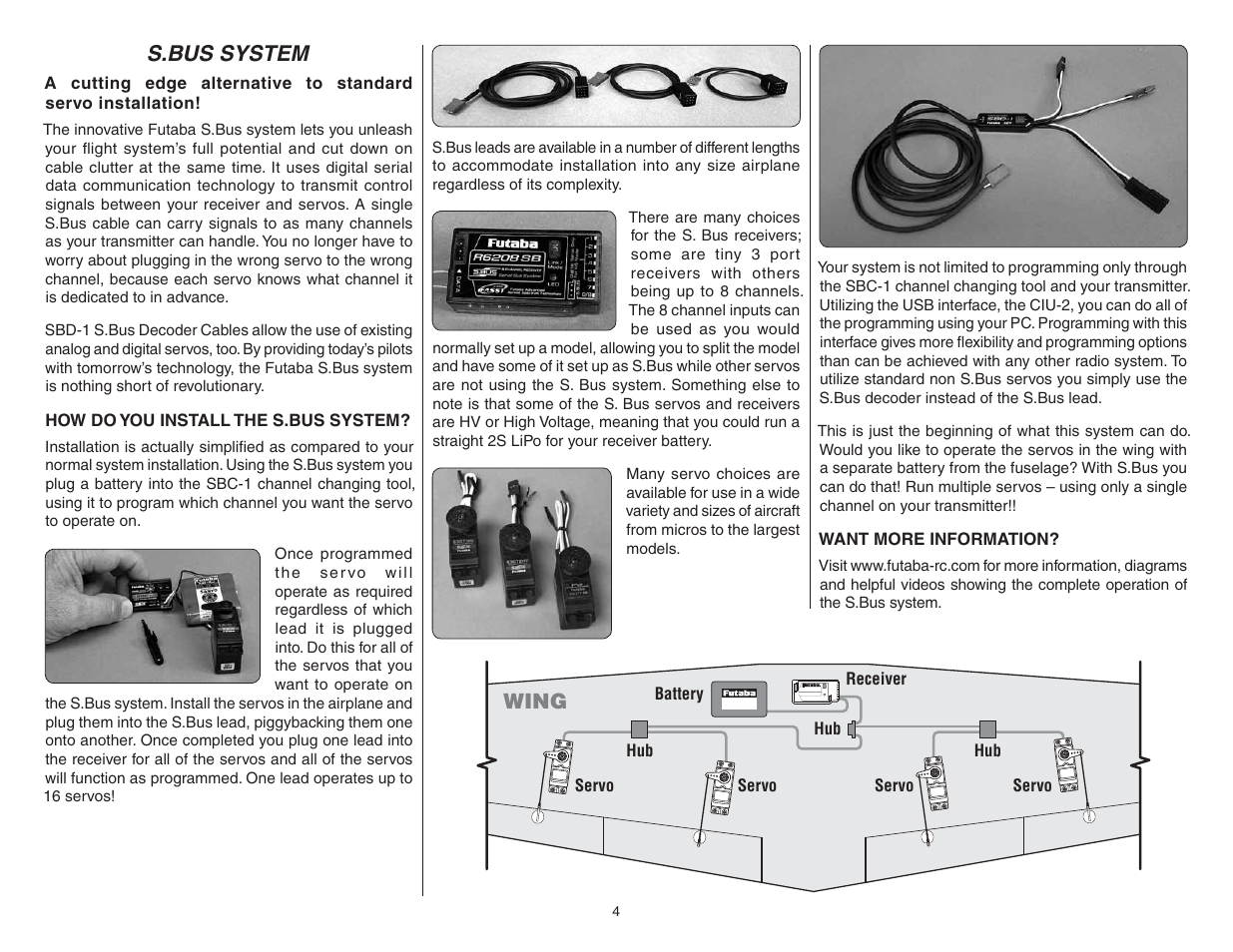 S.bus system, Wing | Top Flite TOPA0712 User Manual | Page 4 / 40
