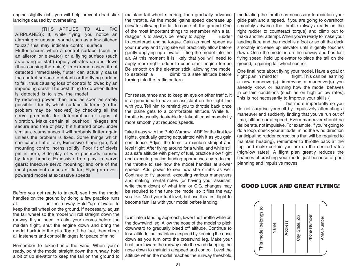 Top Flite TOPA0970 User Manual | Page 31 / 32
